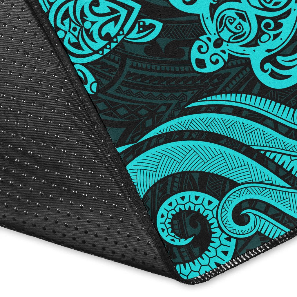Fiji Area Rug - Turquoise Tentacle Turtle Crest-Myprintsy