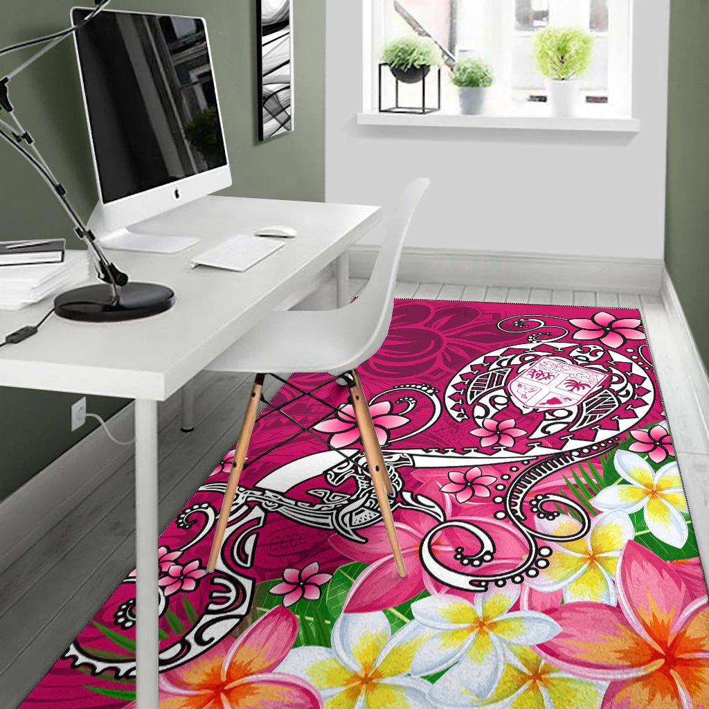 Fiji Area Rug - Turtle Plumeria (Pink)-Myprintsy