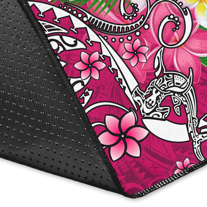 Fiji Area Rug - Turtle Plumeria (Pink)-Myprintsy