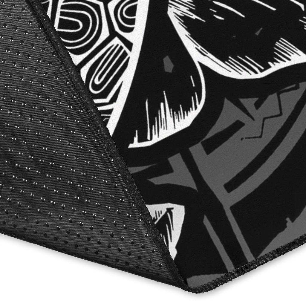 Fiji Area Rugs Turtle Hibiscus Black-Myprintsy