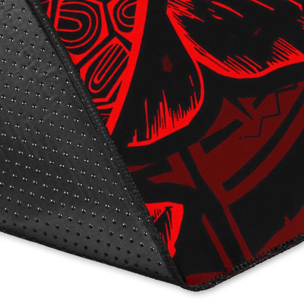 Fiji Area Rugs Turtle Hibiscus Red-Myprintsy