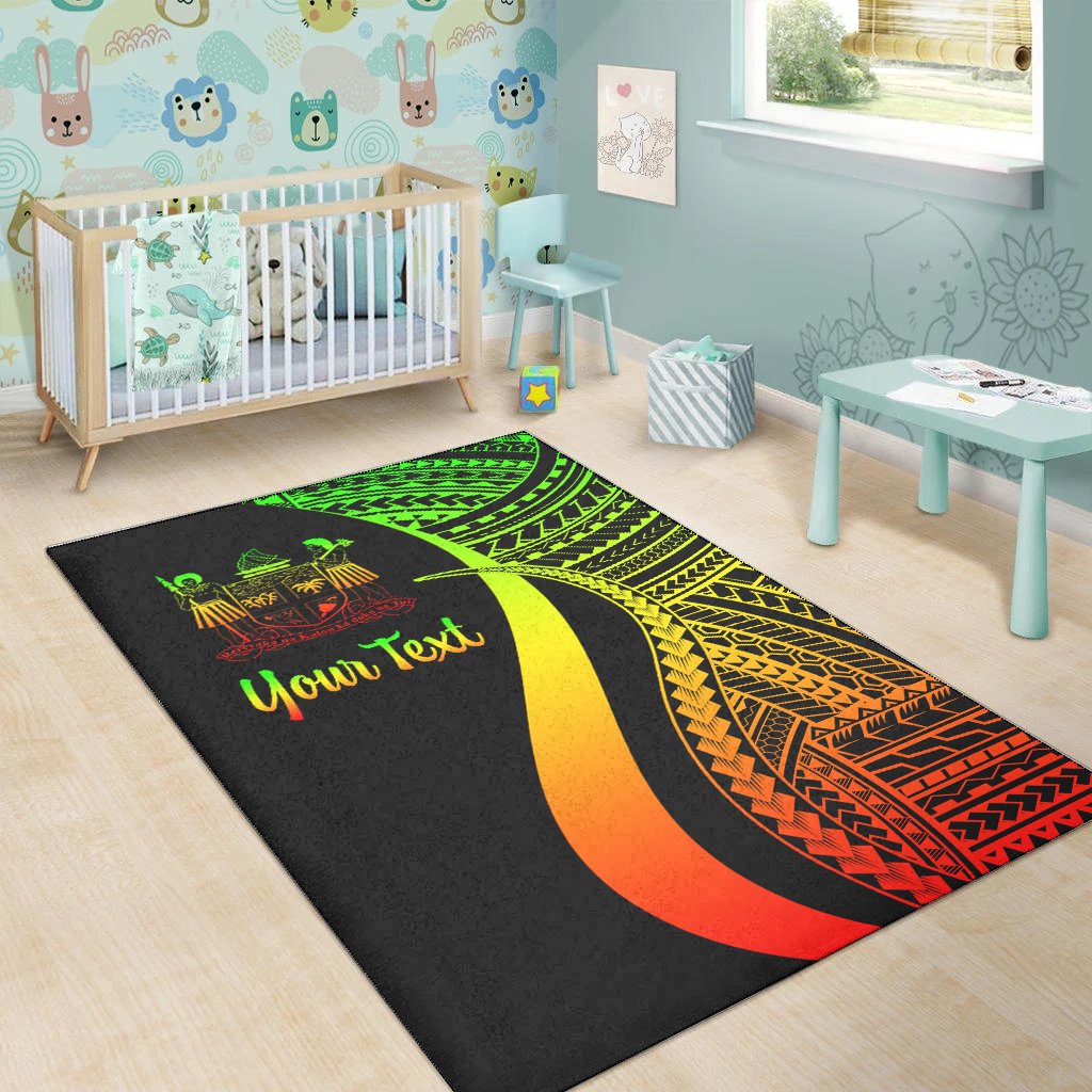 Fiji Custom Personalised Area Rug - Reggae Polynesian Tentacle Tribal Pattern Crest-Myprintsy