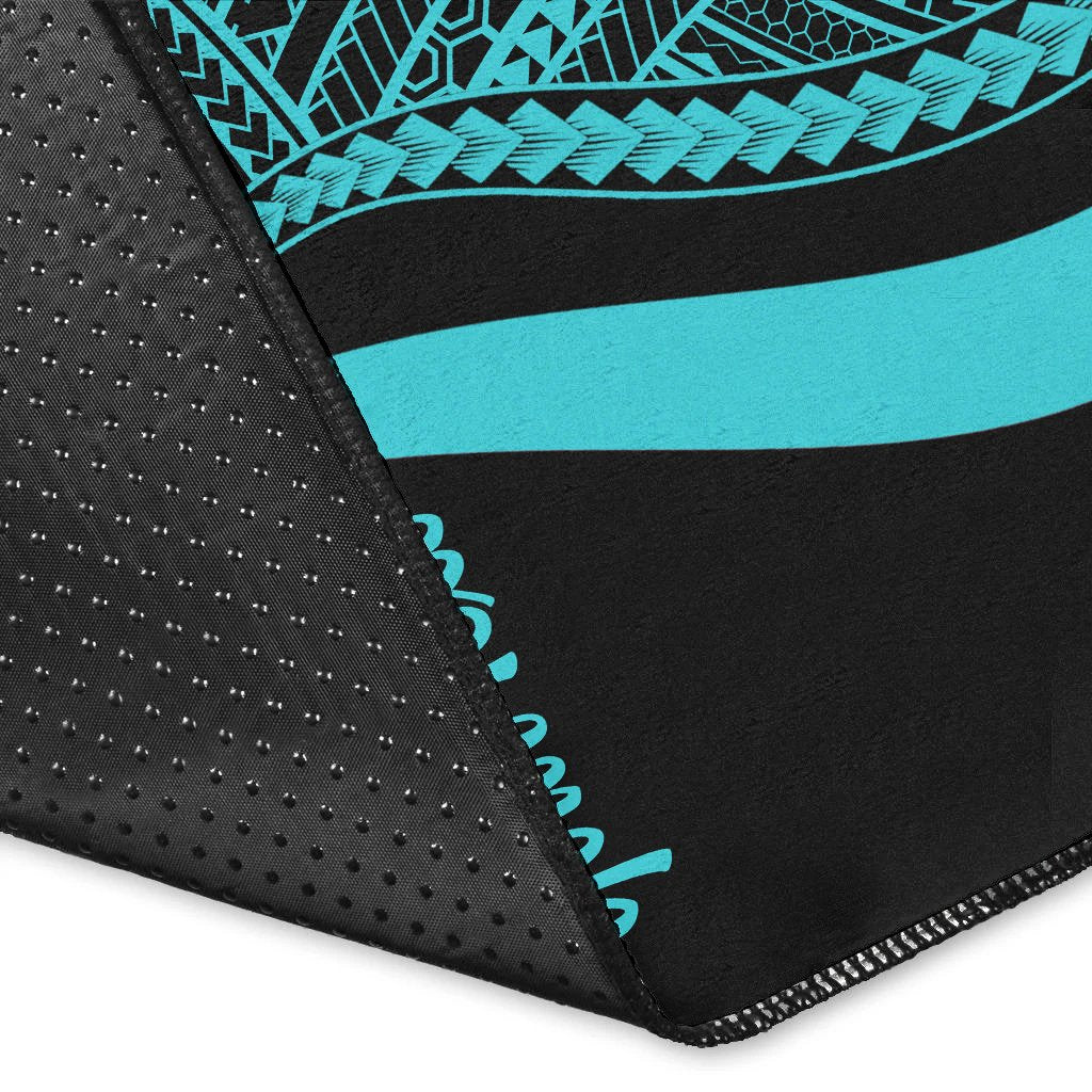 Fiji Custom Personalised Area Rug - Turquoise Polynesian Tentacle Tribal Pattern Crest-Myprintsy