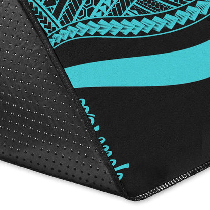 Fiji Custom Personalised Area Rug - Turquoise Polynesian Tentacle Tribal Pattern Crest-Myprintsy