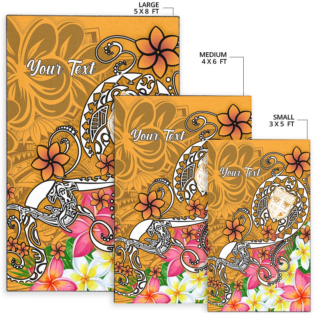 Fiji Custom Personalised Area Rug - Turtle Plumeria (Gold)-Myprintsy