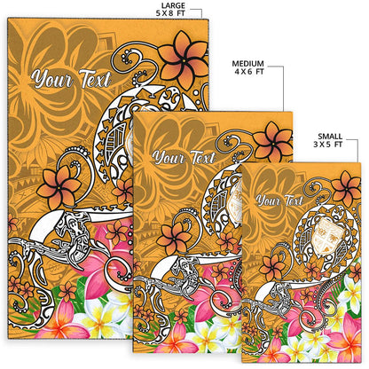 Fiji Custom Personalised Area Rug - Turtle Plumeria (Gold)-Myprintsy