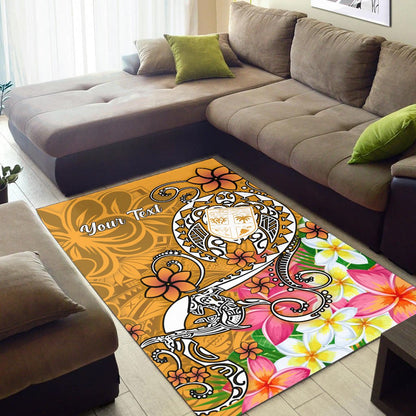 Fiji Custom Personalised Area Rug - Turtle Plumeria (Gold)-Myprintsy