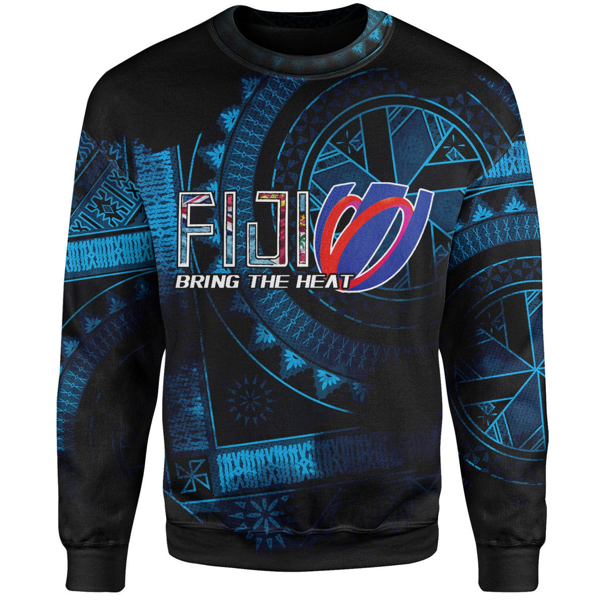 Fiji Custom Personalised Sweatshirt Bring The Heat Rugby Cup-Myprintsy