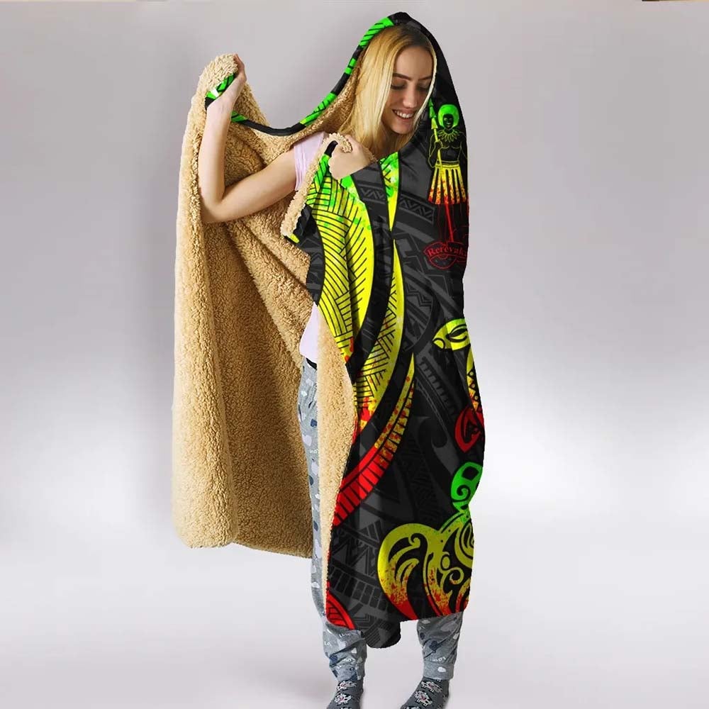 Fiji Hooded Blanket - Reggae Tentacle Turtle Crest-Myprintsy
