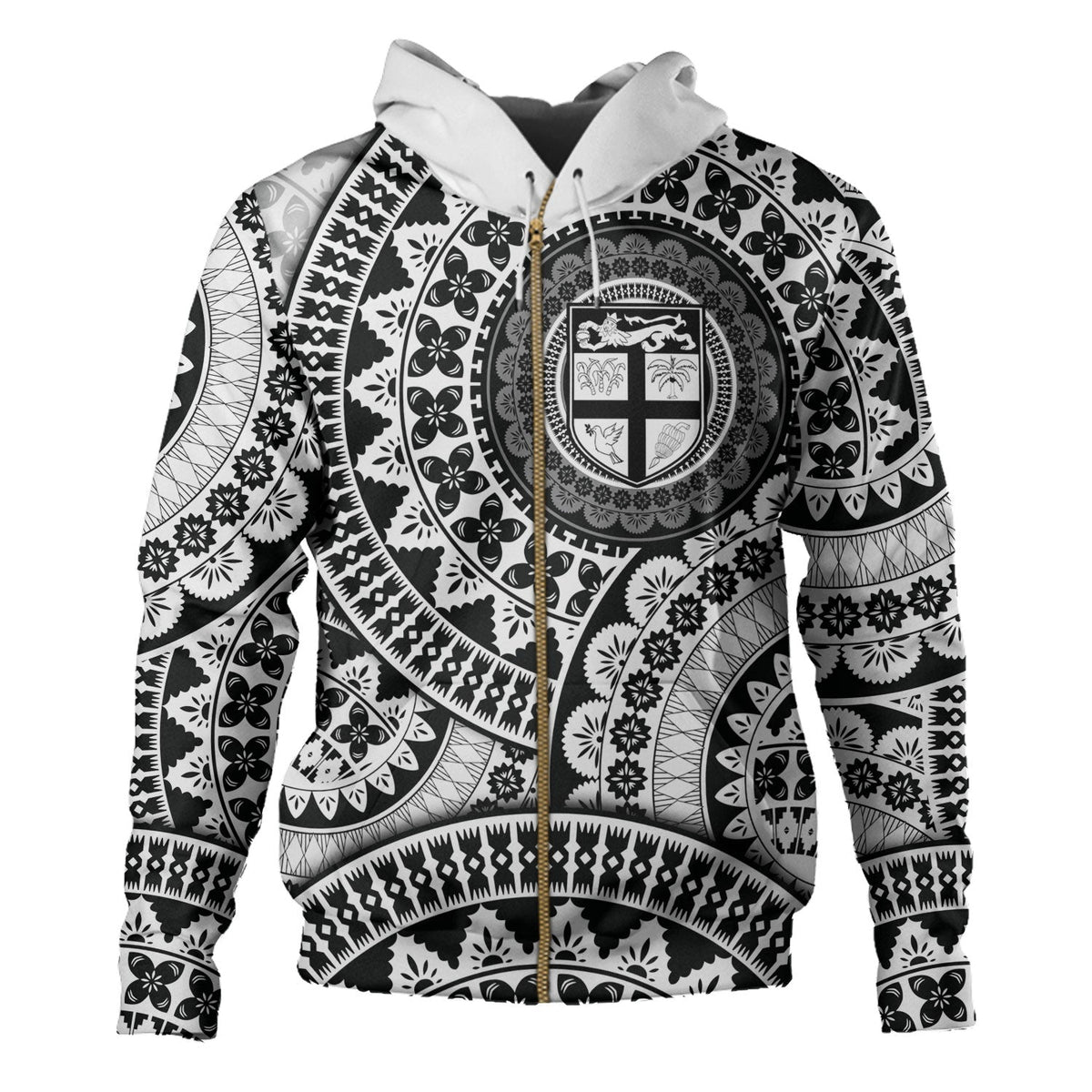 Fiji Hoodie Bula Fijian Circle Pattern Design-Myprintsy