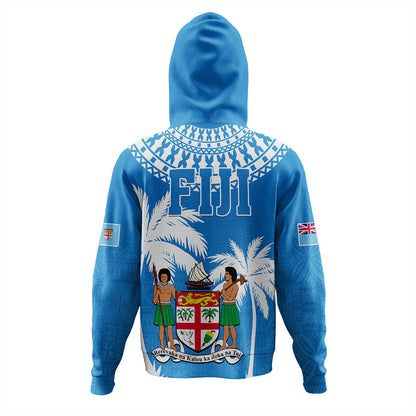 Fiji Hoodie Coconut Tree Flag Coat Of Arms Style-Myprintsy