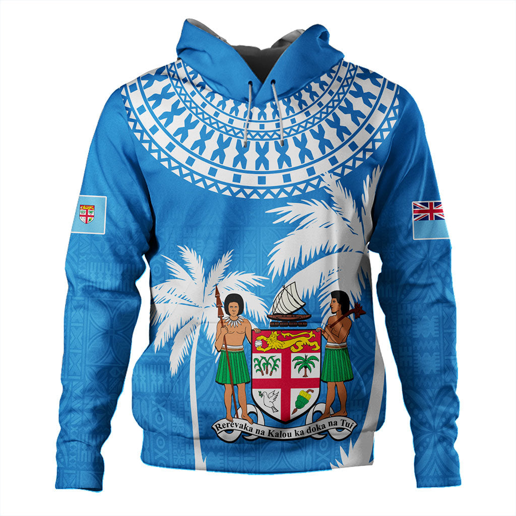 Fiji Hoodie Coconut Tree Flag Coat Of Arms Style-Myprintsy