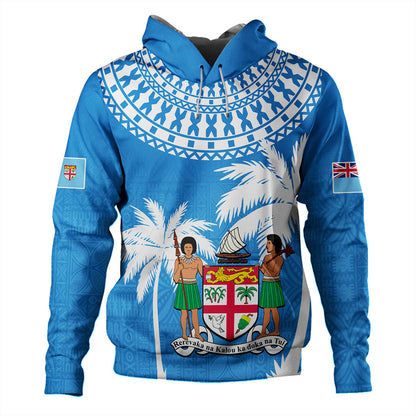 Fiji Hoodie Coconut Tree Flag Coat Of Arms Style-Myprintsy