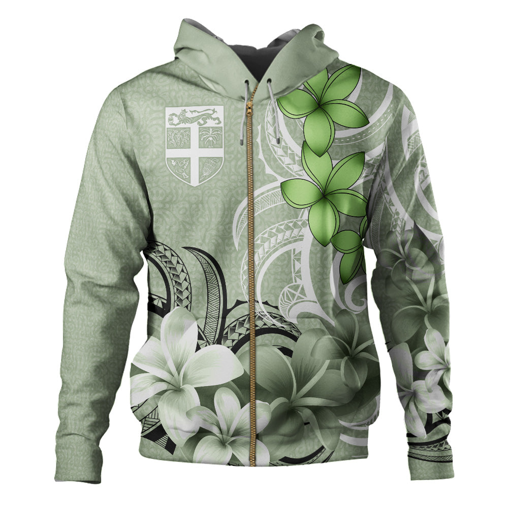 Fiji Hoodie Custom Personalised Floral Spirit Sage Green-Myprintsy