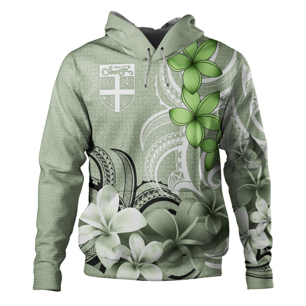 Fiji Hoodie Custom Personalised Floral Spirit Sage Green-Myprintsy