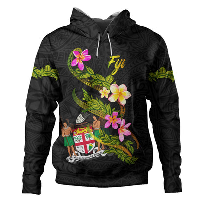 Fiji Hoodie Custom Plumeria Tribal-Myprintsy