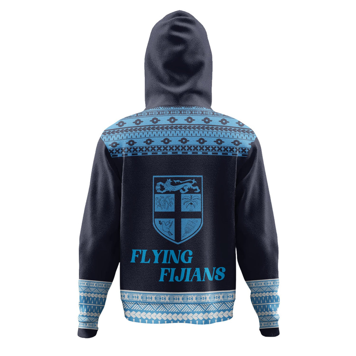 Fiji Hoodie Custom Rugby Flying Fijian Makare And Tapa Design-Myprintsy