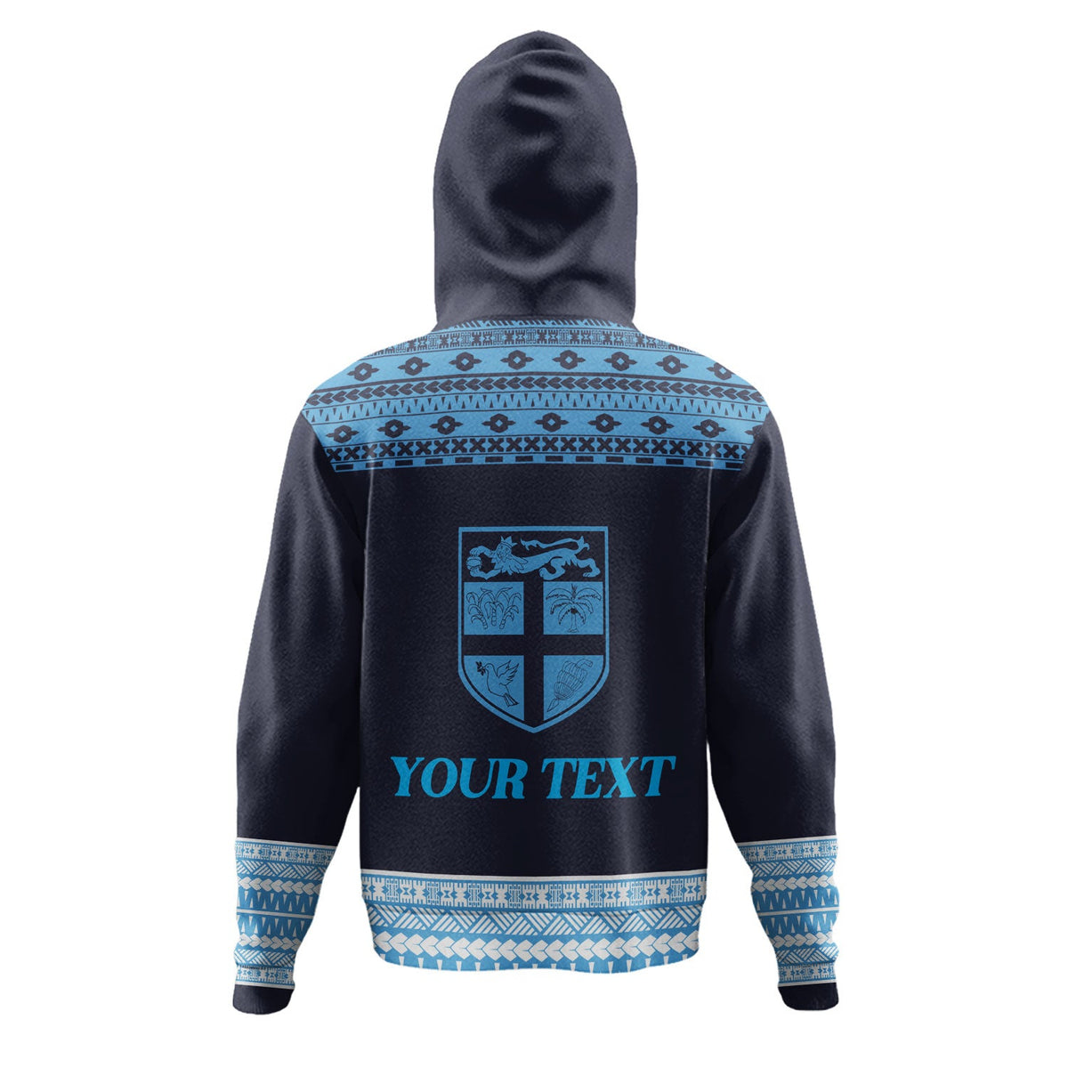 Fiji Hoodie Custom Rugby Flying Fijian Makare And Tapa Design-Myprintsy