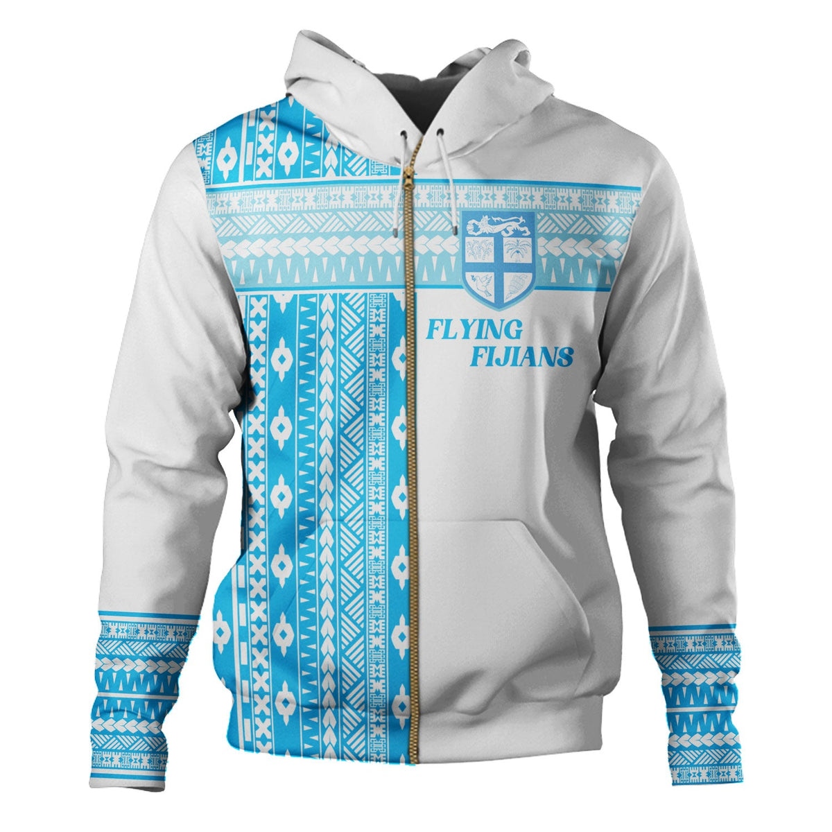 Fiji Hoodie Custom Rugby Flying Fijian Makare And Tapa Design-Myprintsy