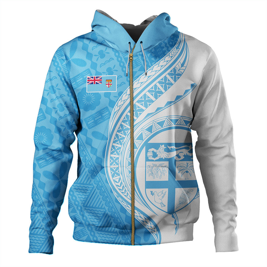 Fiji Hoodie Fijian Bula Half Pattern-Myprintsy