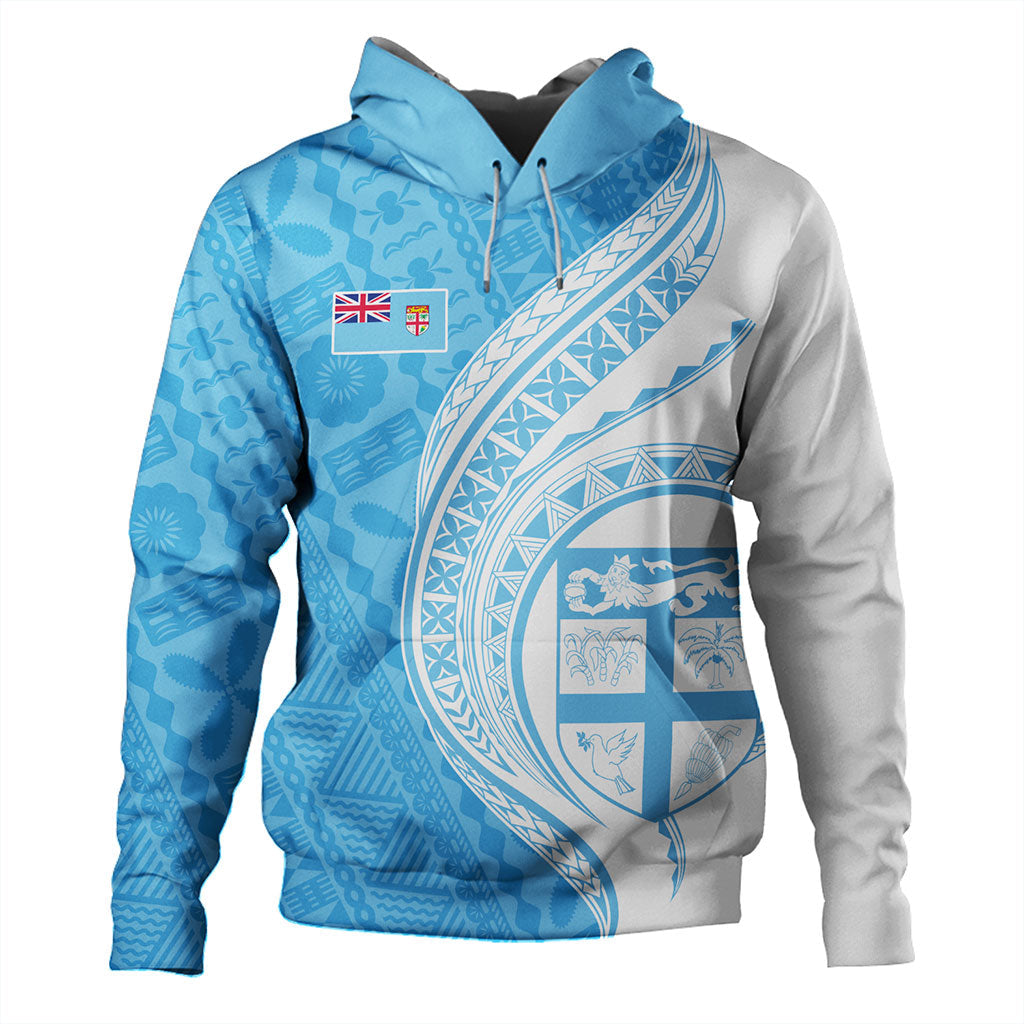 Fiji Hoodie Fijian Bula Half Pattern-Myprintsy