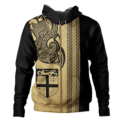 Fiji Hoodie Polynesia Tribal Tattoo Gold-Myprintsy