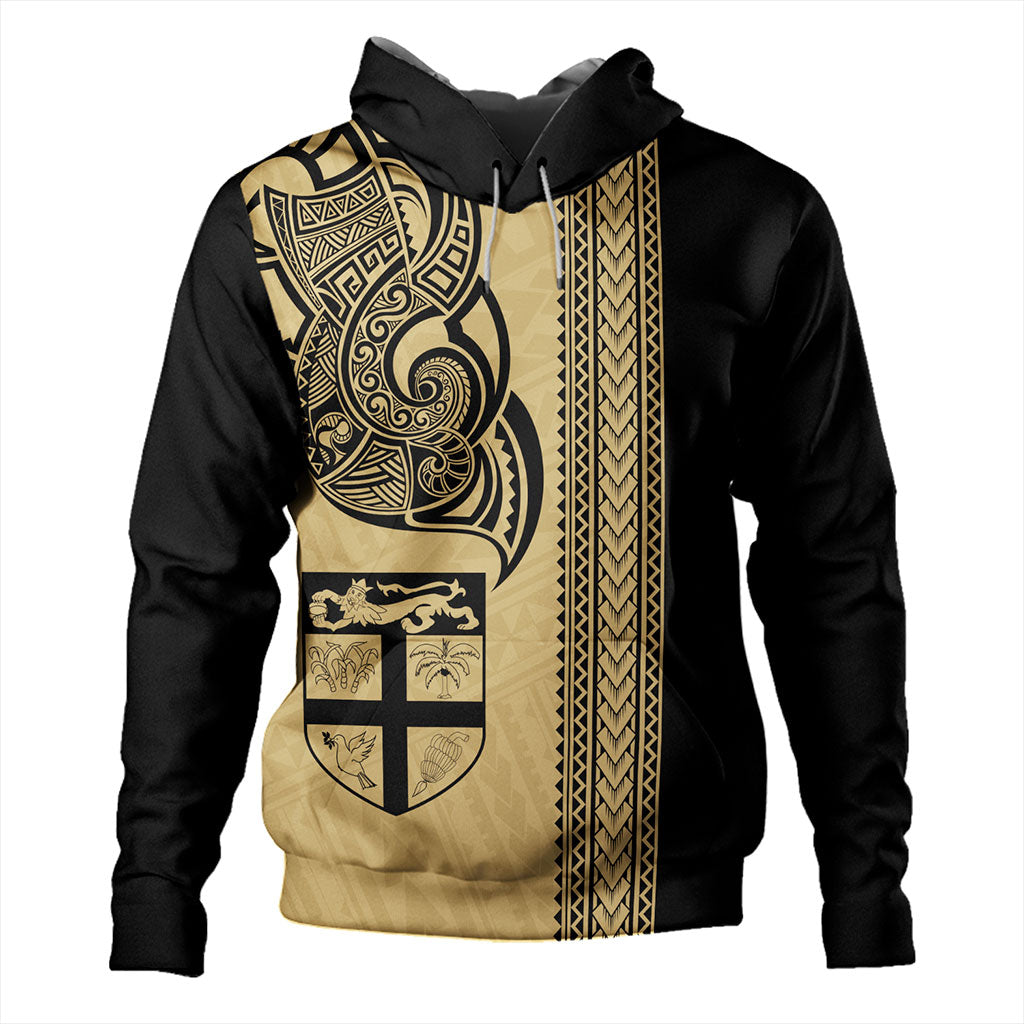 Fiji Hoodie Polynesia Tribal Tattoo Gold-Myprintsy
