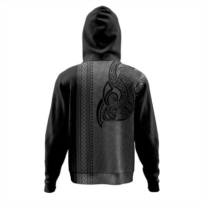 Fiji Hoodie Polynesia Tribal Tattoo Grey-Myprintsy