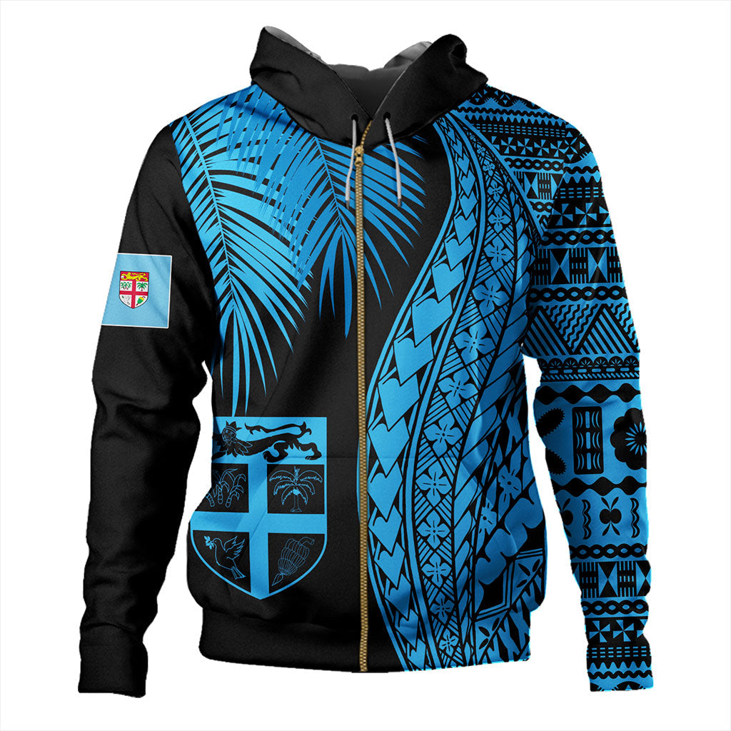 Fiji Hoodie Traditional Tattoo Style Leaf-Myprintsy