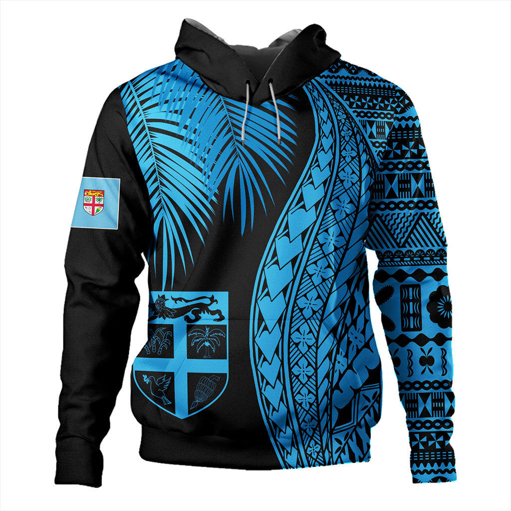 Fiji Hoodie Traditional Tattoo Style Leaf-Myprintsy