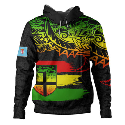 Fiji Hoodie Tribal Melanesia Grunge Reggae-Myprintsy