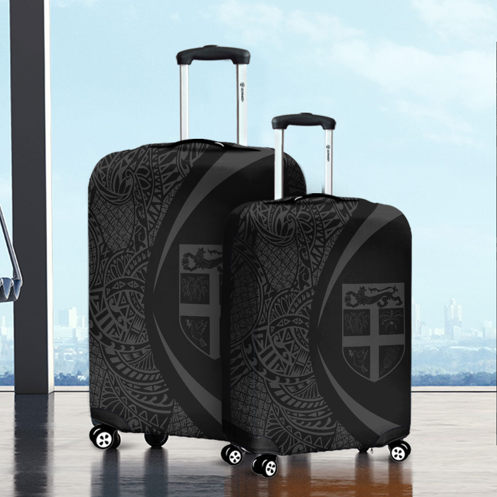 Fiji Luggage Cover Lauhala Gray Circle Style-Myprintsy