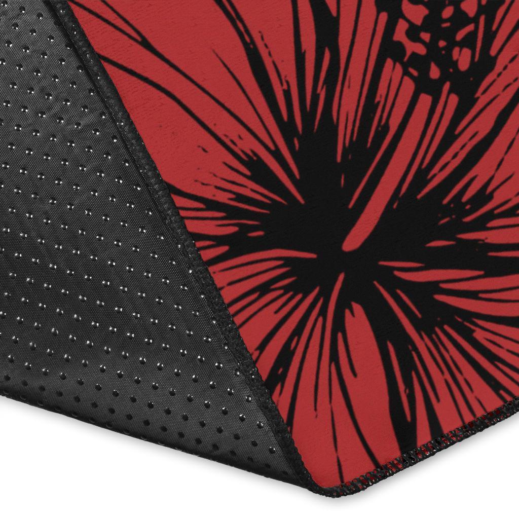 Fiji Polynesian Area Rug - Summer Plumeria (Red)-Myprintsy