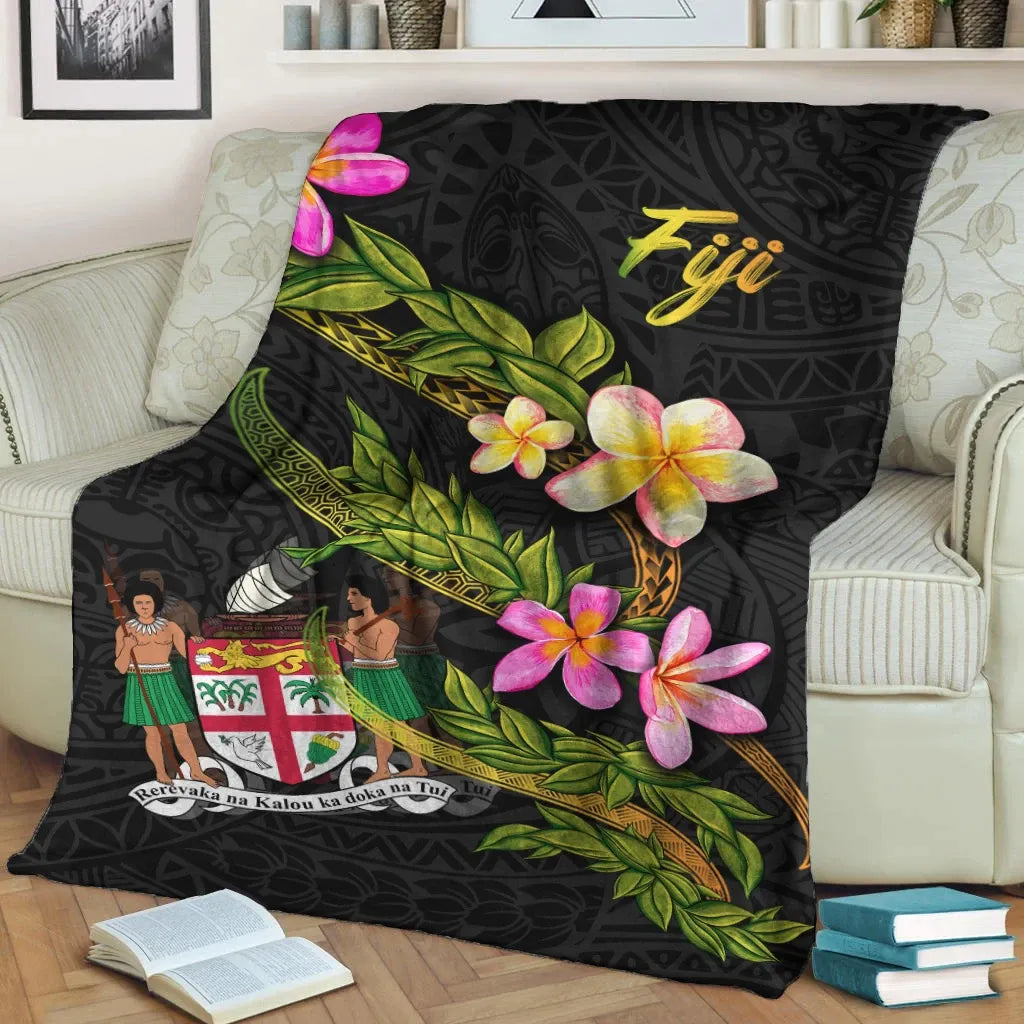 Fiji Polynesian Blanket - Plumeria Tribal-Myprintsy