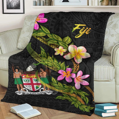 Fiji Polynesian Blanket - Plumeria Tribal-Myprintsy