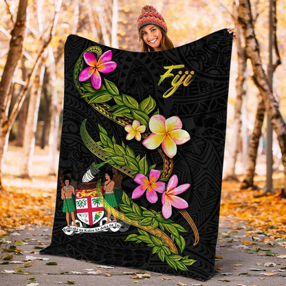 Fiji Polynesian Blanket - Plumeria Tribal-Myprintsy