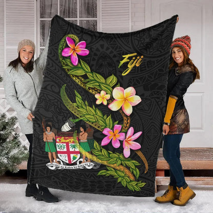 Fiji Polynesian Blanket - Plumeria Tribal-Myprintsy