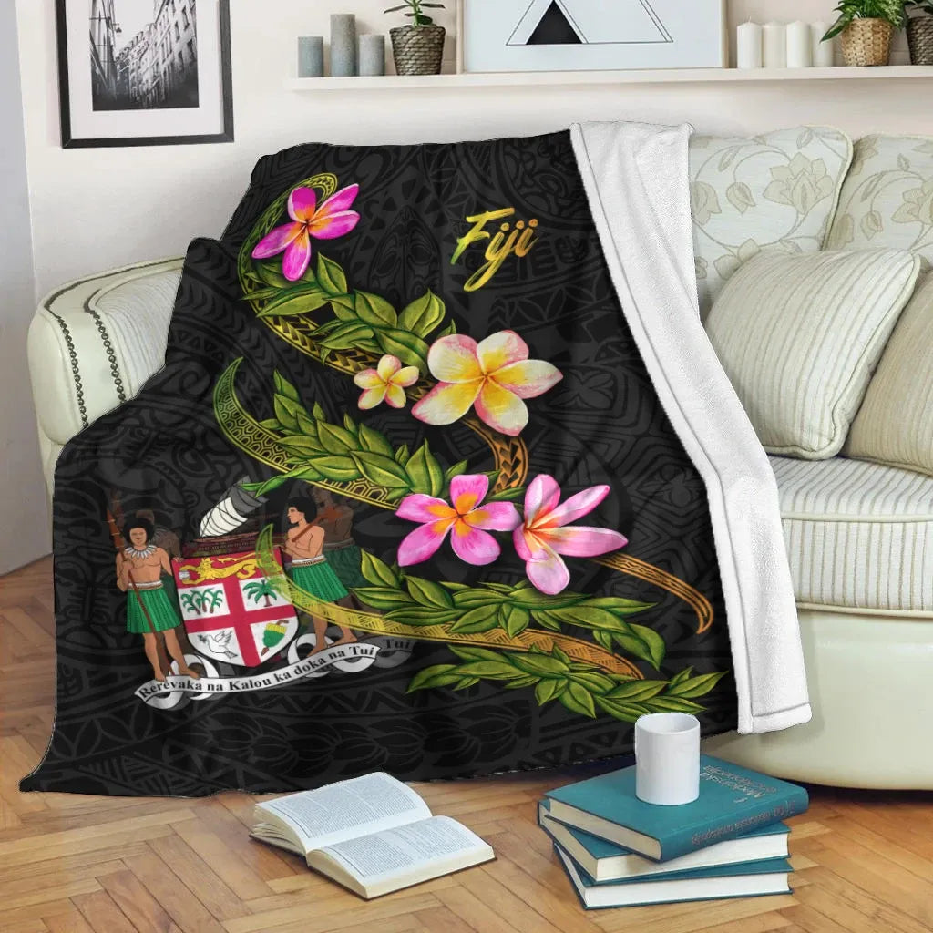 Fiji Polynesian Blanket - Plumeria Tribal-Myprintsy