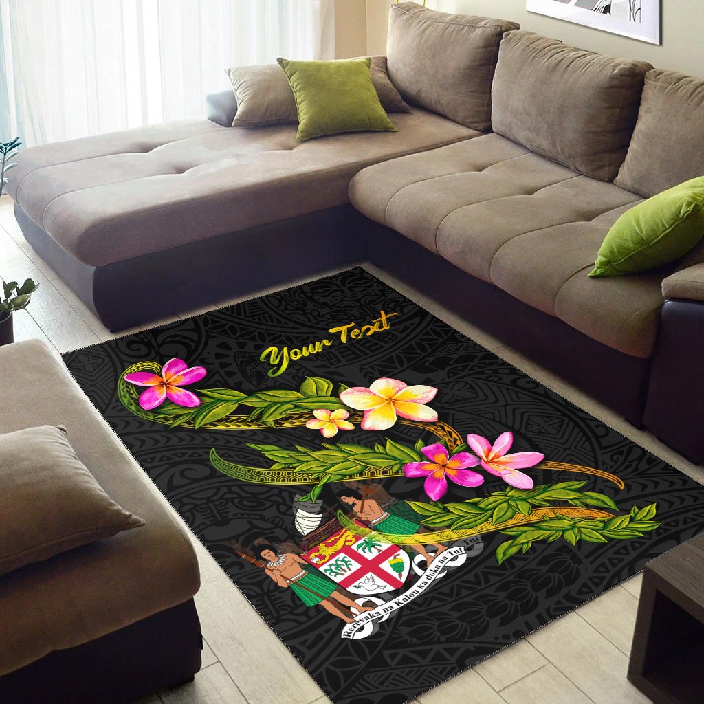 Fiji Polynesian Custom Personalised Area Rug - Plumeria Tribal-Myprintsy