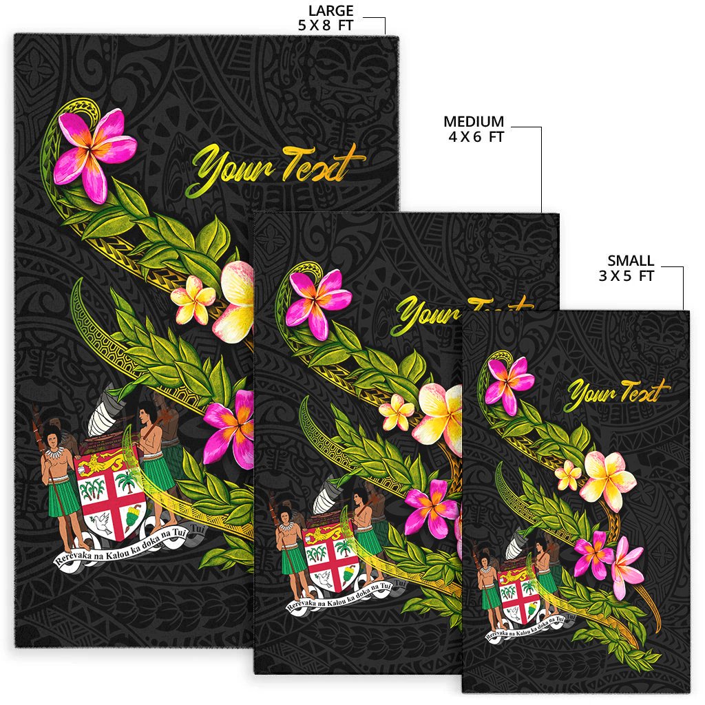 Fiji Polynesian Custom Personalised Area Rug - Plumeria Tribal-Myprintsy