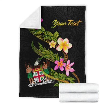 Fiji Polynesian Custom Personalised Blanket - Plumeria Tribal-Myprintsy