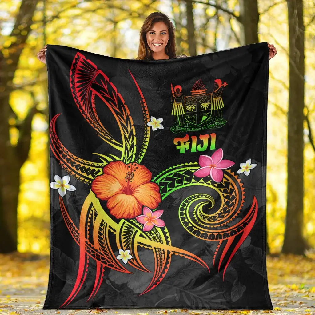 Fiji Polynesian Premium Blanket - Legend of Fiji (Reggae)-Myprintsy