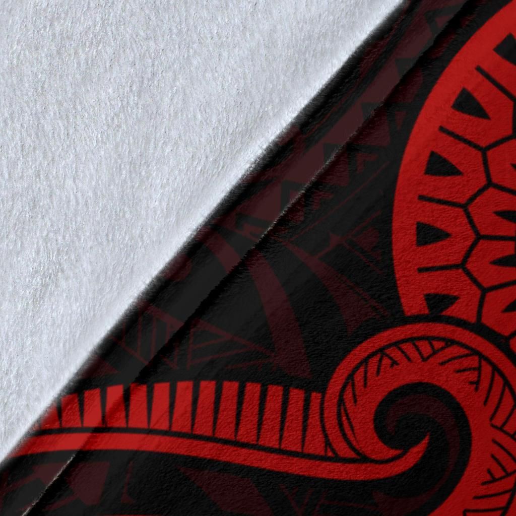 Fiji Polynesian Premium Blanket - Red Tentacle Turtle Crest-Myprintsy