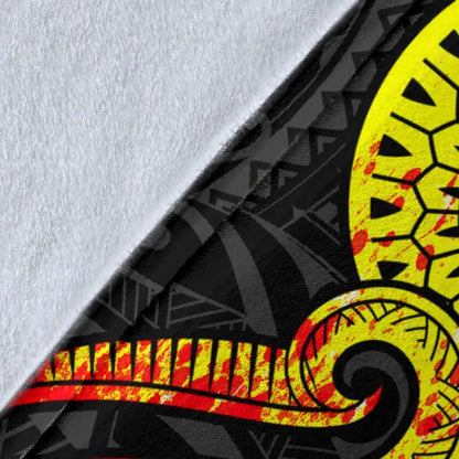 Fiji Polynesian Premium Blanket - Reggae Tentacle Turtle Crest-Myprintsy