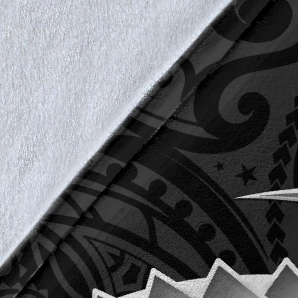 Fiji Premium Blanket- Fiji Seal Polynesian Patterns Plumeria (Black)-Myprintsy
