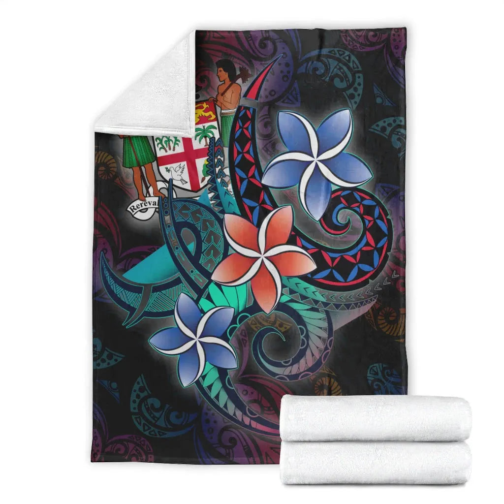 Fiji Premium Blanket - Plumeria Flowers Style-Myprintsy