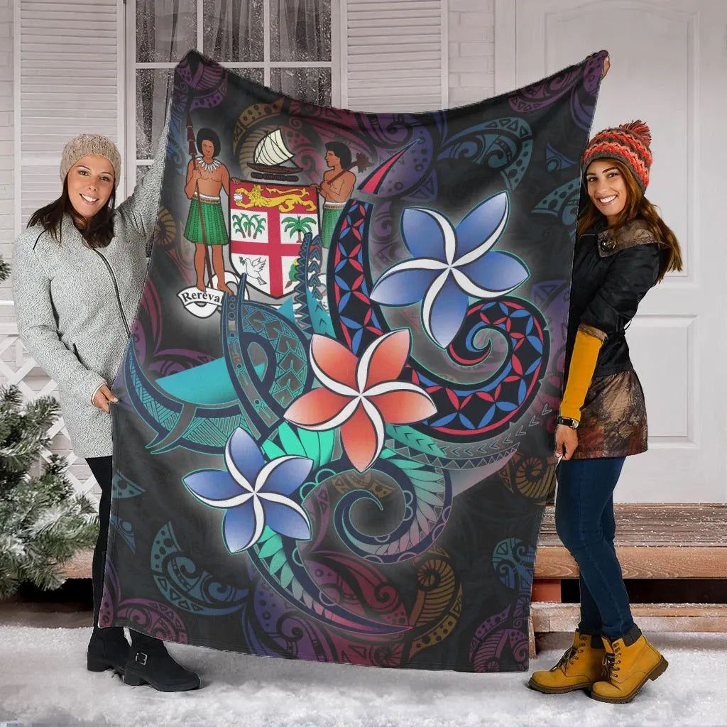 Fiji Premium Blanket - Plumeria Flowers Style-Myprintsy