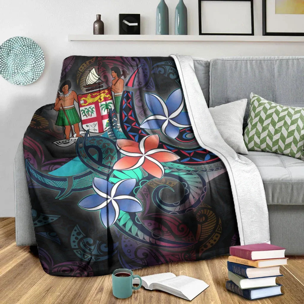 Fiji Premium Blanket - Plumeria Flowers Style-Myprintsy