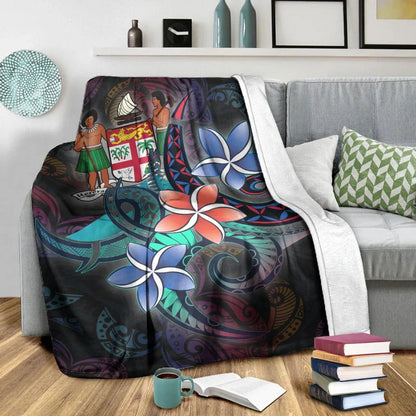 Fiji Premium Blanket - Plumeria Flowers Style-Myprintsy