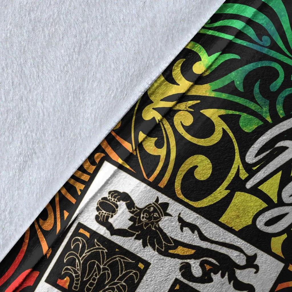 Fiji Premium Blanket - Rainbow Polynesian Pattern-Myprintsy